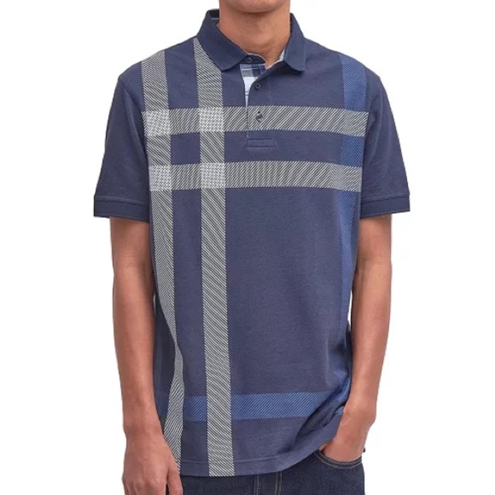 Barbour Men's Blaine Oversized Tartan-Print Polo Size Large